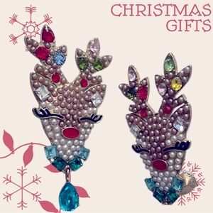 Jeweled Reindeer earrings